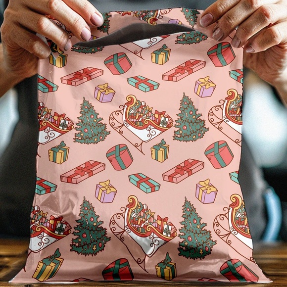 🛷 20 HOLIDAY SLEIGH Poly Mailers 10 x 13 inch - Picture 7 of 7